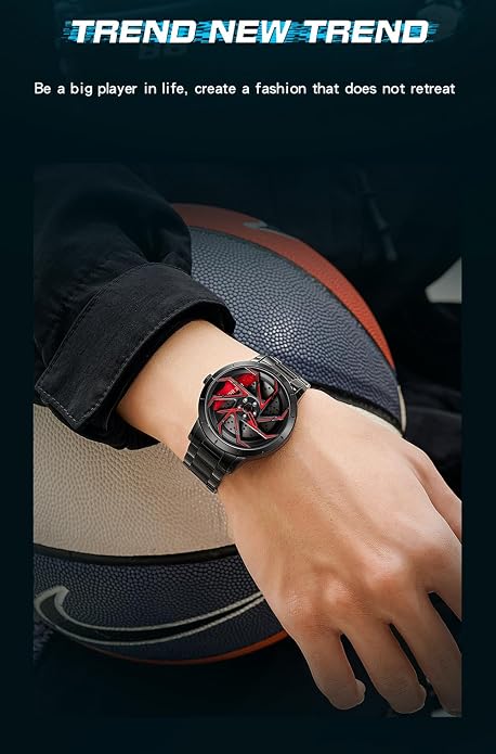 TurboRim Men's Racing Wheel Watch