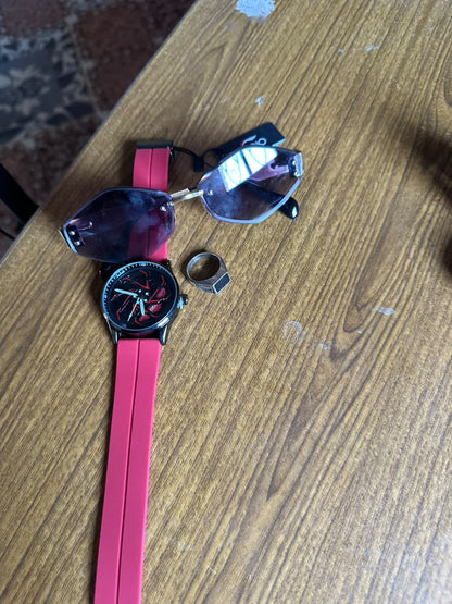 Spinner Wheel Watch – Stylish Watch with Sunglasses & Ring