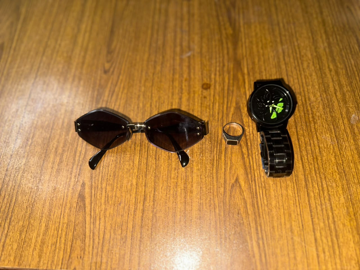 Spinner Wheel Watch – Stylish Watch with Sunglasses & Ring
