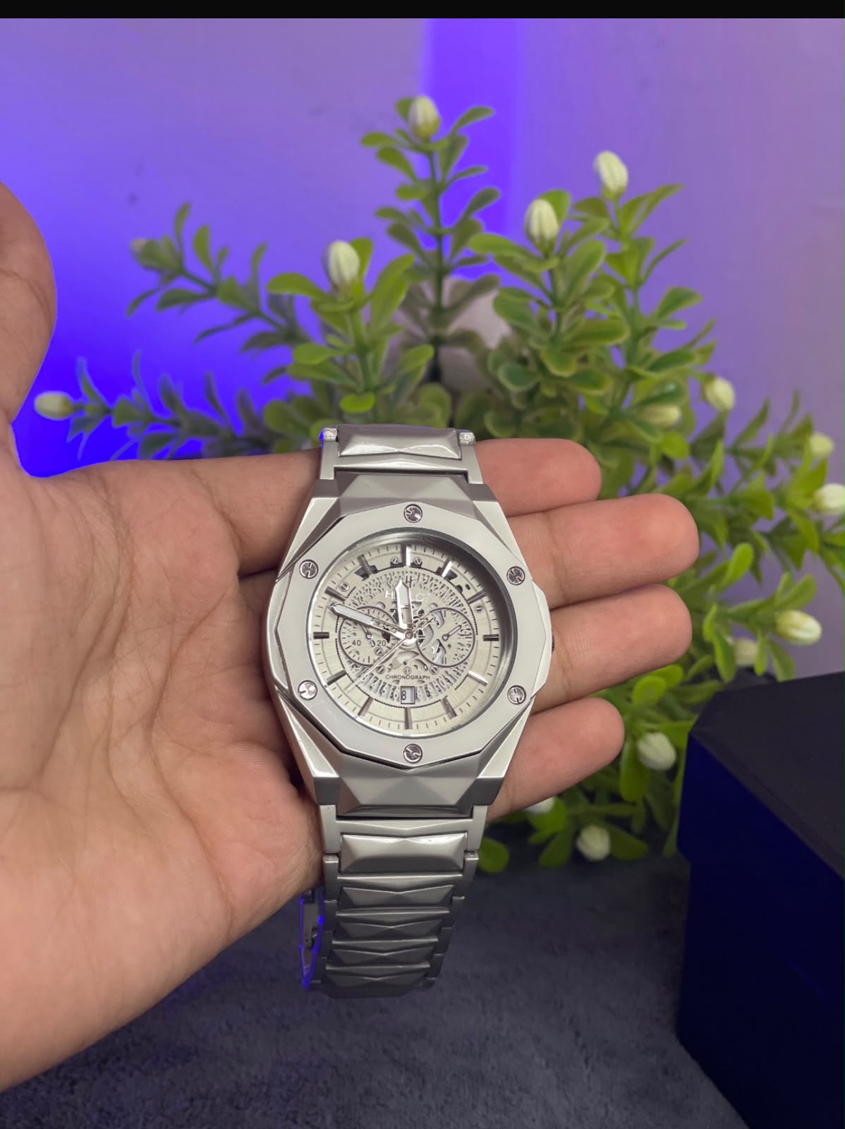 Premium Heavy-Weight Stainless Steel Chronograph Watch for Men