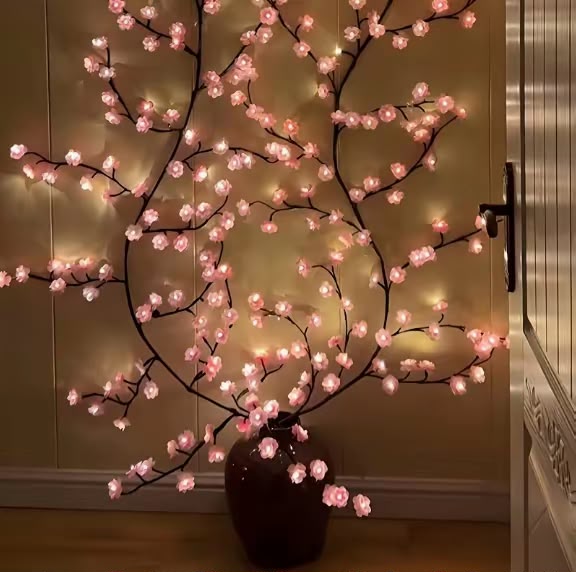 Cherry Blossom LED Branch Lights – Warm White Decorative Fairy Tree Lights for Bedroom & Home