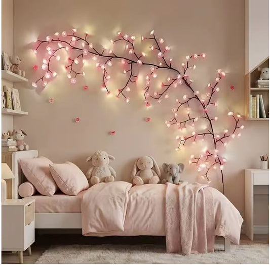 Cherry Blossom LED Branch Lights – Warm White Decorative Fairy Tree Lights for Bedroom & Home