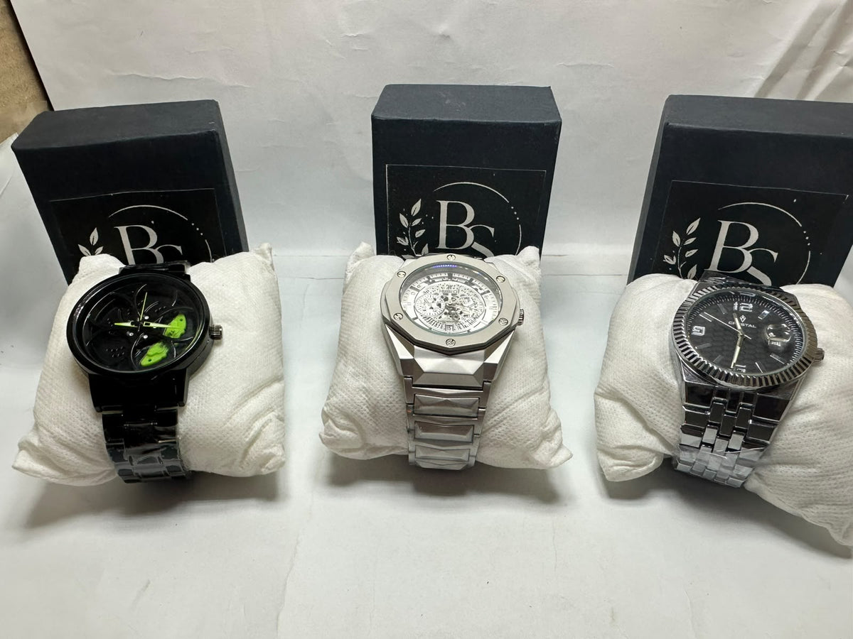 Premium Men's Stainless Steel Watches – Luxury Black, Silver & Skeleton Dial Wristwatches Deal