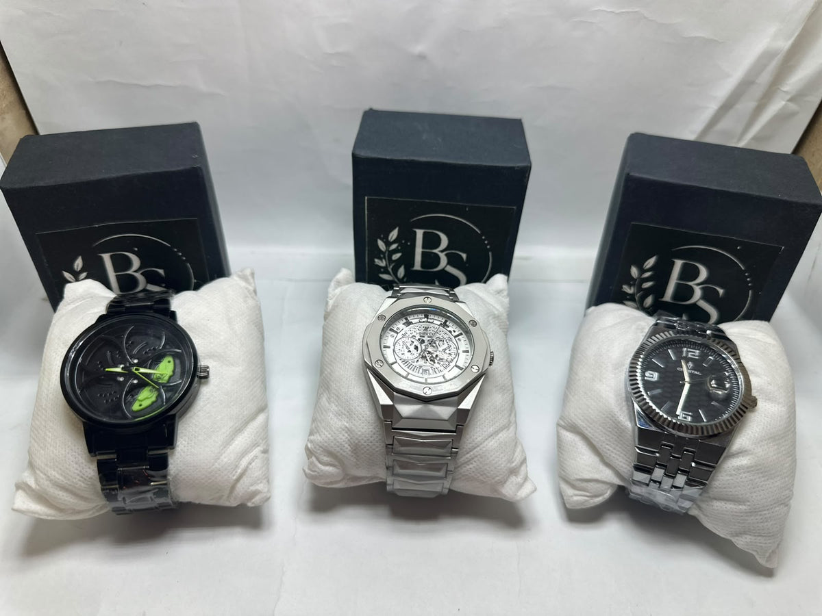 Premium Men's Stainless Steel Watches – Luxury Black, Silver & Skeleton Dial Wristwatches Deal