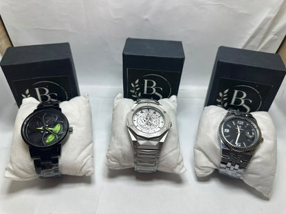 Premium Men's Stainless Steel Watches – Luxury Black, Silver & Skeleton Dial Wristwatches Deal