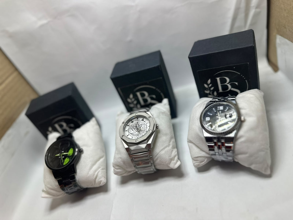 Premium Men's Stainless Steel Watches – Luxury Black, Silver & Skeleton Dial Wristwatches Deal
