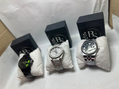 Premium Men's Stainless Steel Watches – Luxury Black, Silver & Skeleton Dial Wristwatches Deal
